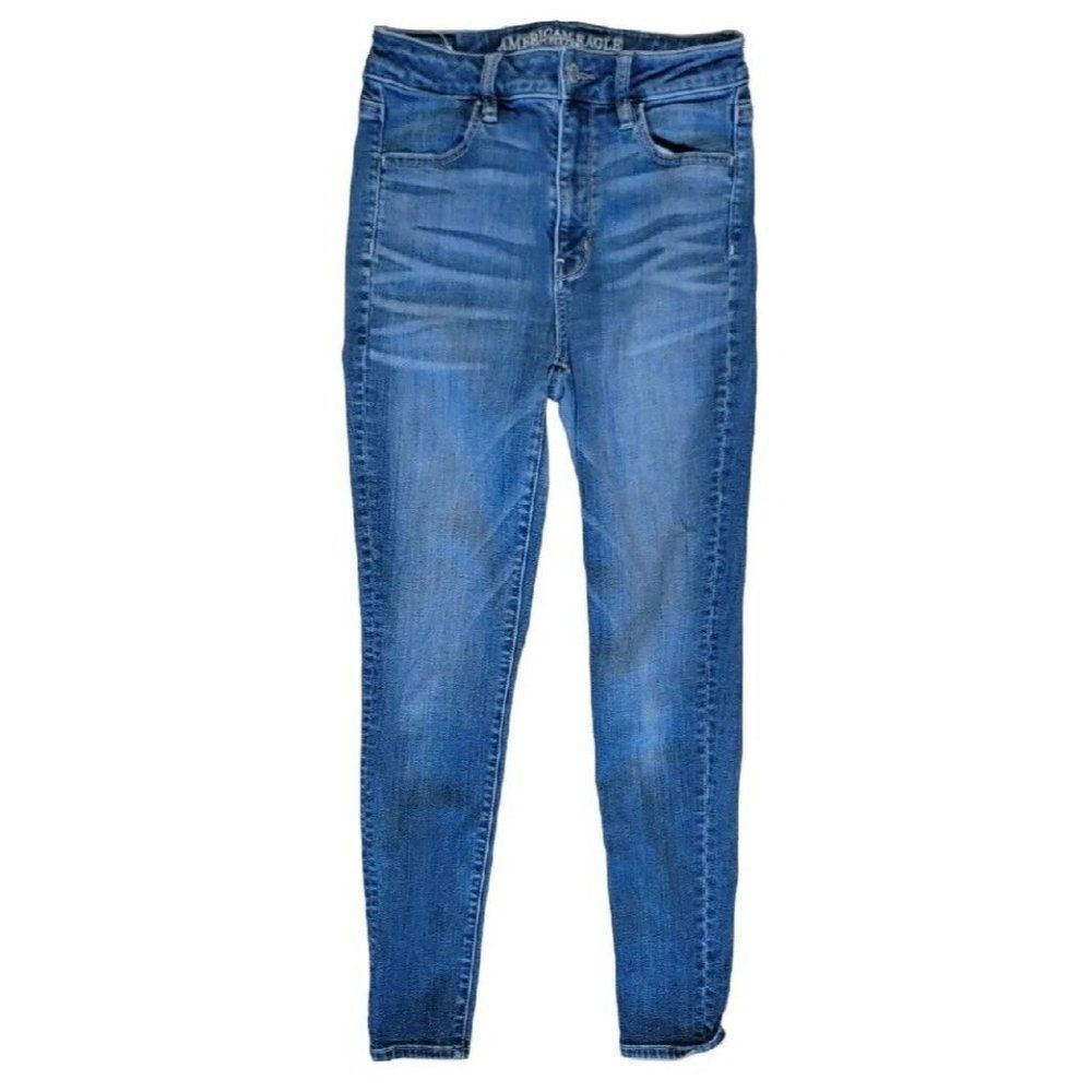 American Eagle Womens Jeans Size 4 Short Super Hi-Rise Jegging Blue